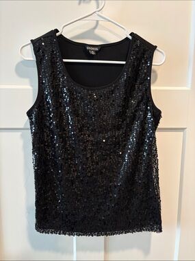 George Black Sequin Tank Top w/lining